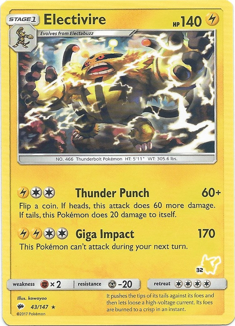 Electivire - Pikachu Stamped Deck - 32